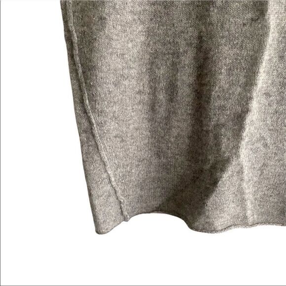 WHITE & WARREN Cashmere Crew Neck Short Sleeve Knit Sweater Grey L - Picture 5 of 5